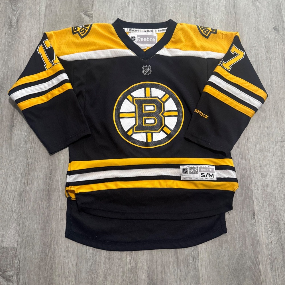 Reebok Boston Bruins Milan Lucic 17 NHL Jersey Youth Small/Medium Black Gold